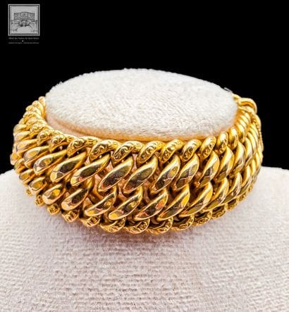 Bracelet à mailles tressées creuses 
Or jaune...