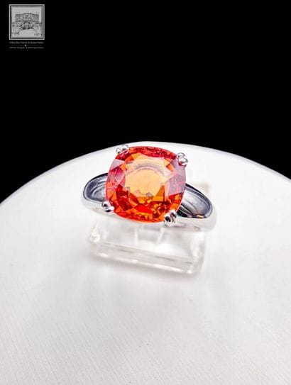 Bague en or blanc 750°/.(18K) 6g70 ornée...