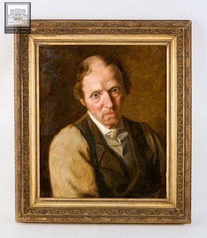 Denis Lecocq (1805 - 1851), 
Portrait d'homme
Huile...