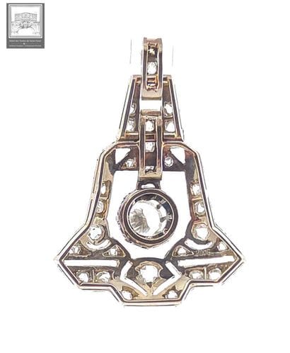 Pendentif Art Déco 
Or et platine 750/°°°...