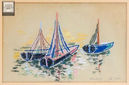 Sepp Vees (1908-1989)
Honfleur 
Crayon gras...