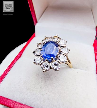 Bague marguerite 
Or gris 18K 750/°°°
Poinçon...