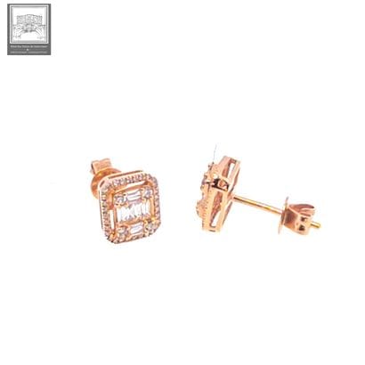 Paire de boutons d'oreilles à pans coupés...