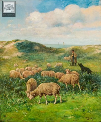 Edouard Schoeffel Deniel
Moutons paissant...