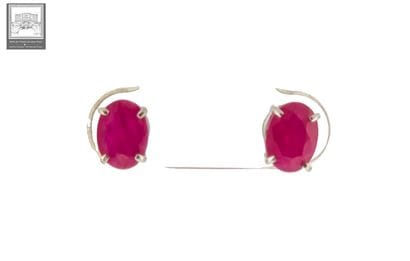Pair of 750°/ (18K) white gold earrings weighing...