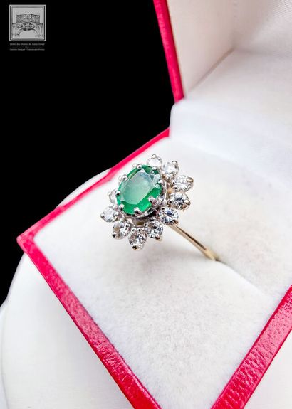Bague Marguerite
Or gris et platine 750/°°°
Poinçon...