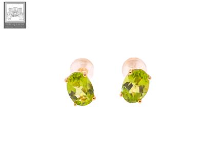 Paire de boutons d'oreilles en or jaune 750°/.(18K)...