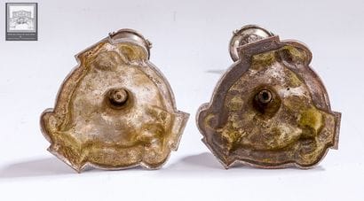 Paire de flambeau 
De style Louis XV 
Bronze...