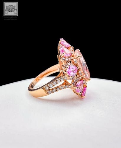 Bague Cocktail en or rose 750°/.(18K) 6g05...