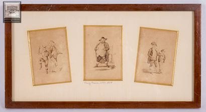 Henry Monnier (1799- 1877) 
réunion de 3...
