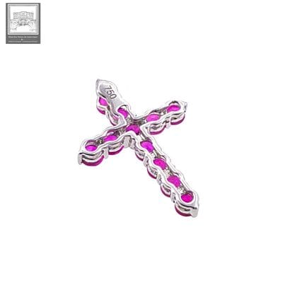 Croix en or blanc 750°/.(18K) 0g60 ornée...