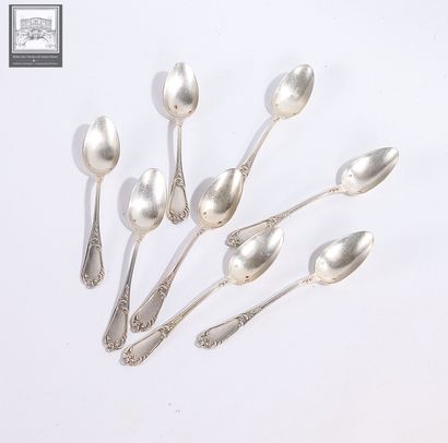 Ensemble de 8 petites cuillères en argent,...