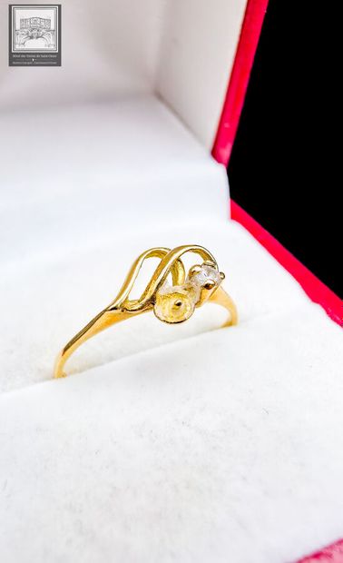 Bague
Or jaune
750/°°° Poinçon tête d'aigle
Sertie...