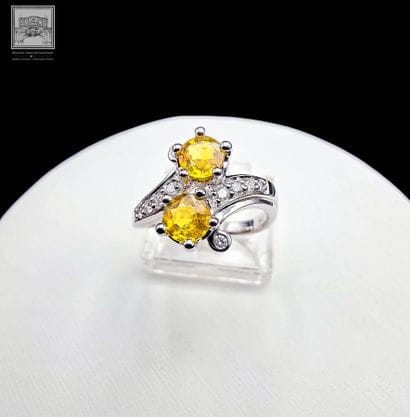 Bague Toi et Moi en or blanc 750°/.(18K)...