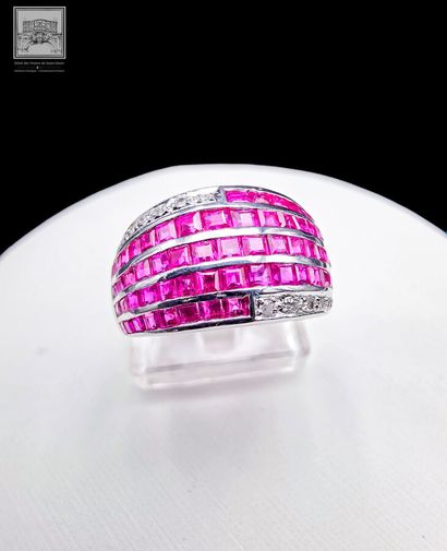 Bague Jonc en or jaune rhodié 750°/.(18K)...