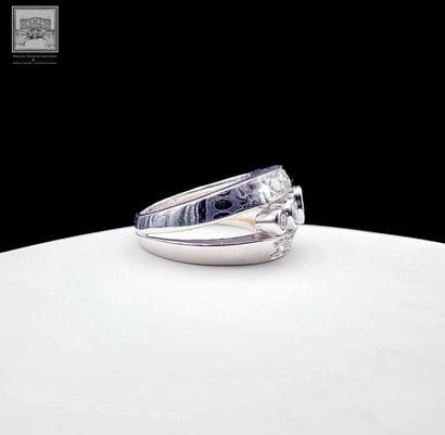 Imposante bague jonc en or jaune rhodié 750°/.(18K)...