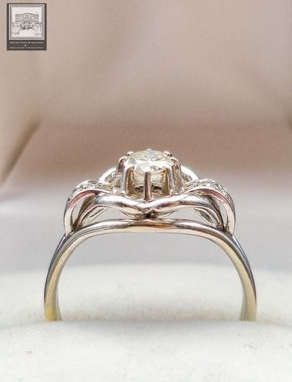 Ring in 18K white gold 750/°°° with eagle...