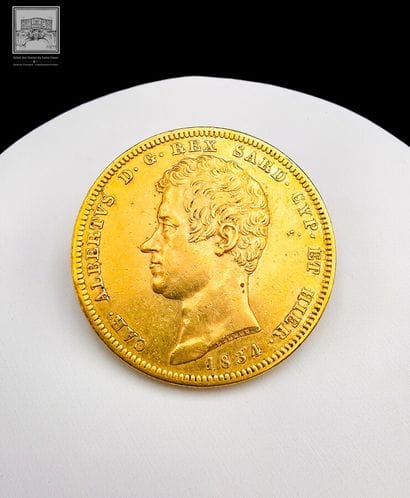 ITALIE 
 Pièce de 100 Lires en or 
Charles-Alber,...