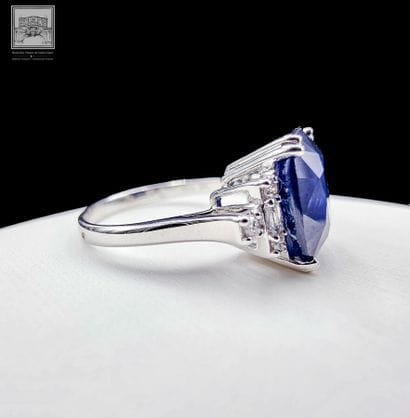 Art Deco-style ring in 750°/ (18K) white...
