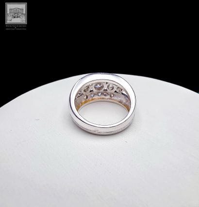 Imposante bague jonc en or jaune rhodié 750°/.(18K)...