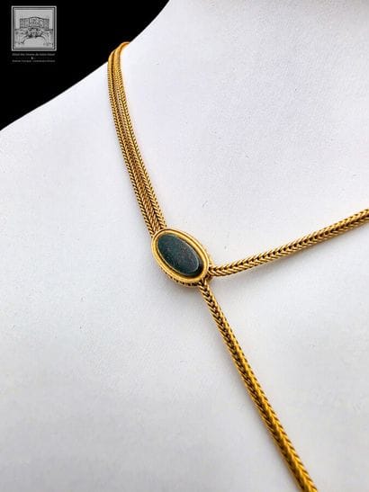 Collier sautoir (double) en or jaune 18K...