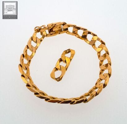Gourmette
Or jaune 18K 750/°°° poinçon tête...