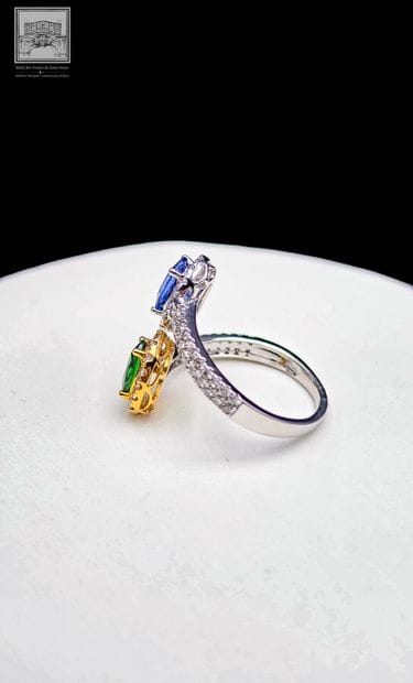 Bague Toi et Moi en or blanc et jaune 750°/.(18K)...