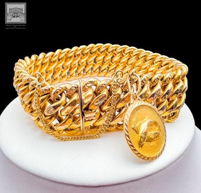 Bracelet à mailles tressées creuses 
Or jaune...