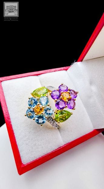 Tutti-Frutti Ring in 750°/ (18K) yellow gold...