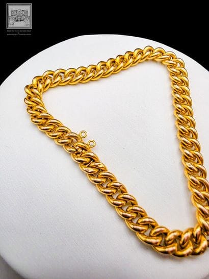 Bracelet maille gourmette en or jaune 18K...