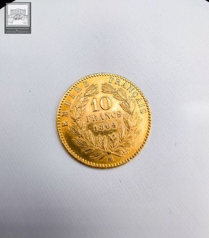 1 Pièce de 10 francs or Napoléon III 1864...