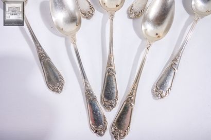 Ensemble de 8 petites cuillères en argent,...