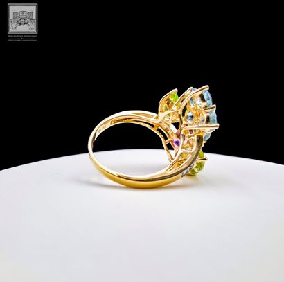 Tutti-Frutti Ring in 750°/ (18K) yellow gold...