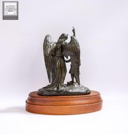Sujet en bronze 
Représentant ange et enfant...