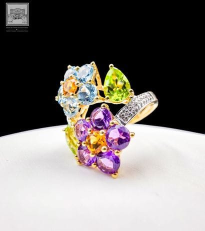 Tutti-Frutti Ring in 750°/ (18K) yellow gold...