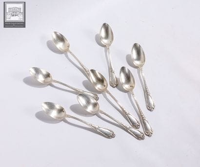 Ensemble de 8 petites cuillères en argent,...