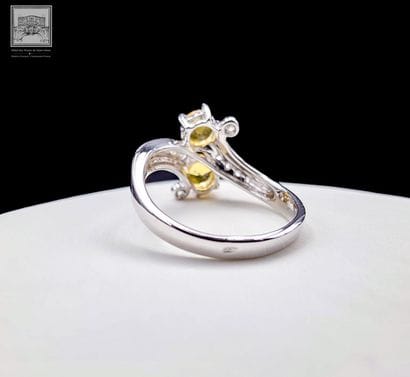 Bague Toi et Moi en or blanc 750°/.(18K)...
