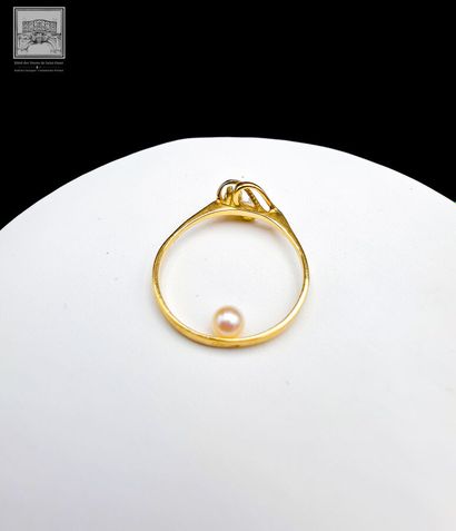 Bague
Or jaune
750/°°° Poinçon tête d'aigle
Sertie...
