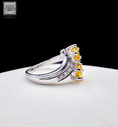 Bague Toi et Moi en or blanc 750°/.(18K)...