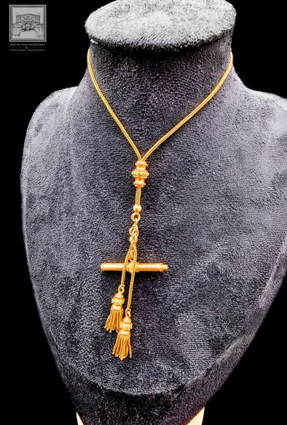 Chaîne de montre 
Or jaune 18K 750/°°°
Poinçon...