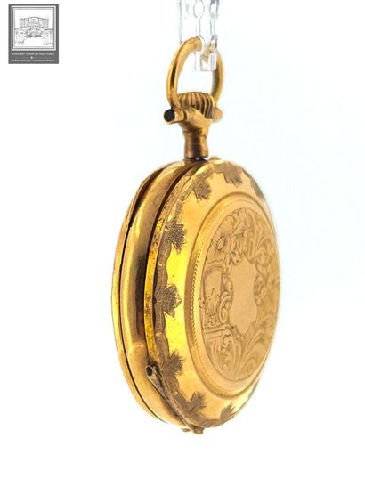 Montre de col 
or jaune 18k 750/°°° poinçon...