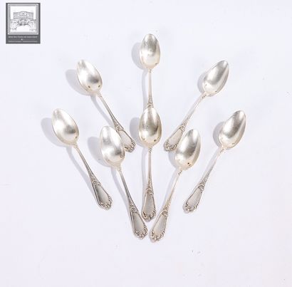 Ensemble de 8 petites cuillères en argent,...