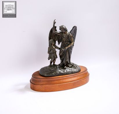 Sujet en bronze 
Représentant ange et enfant...