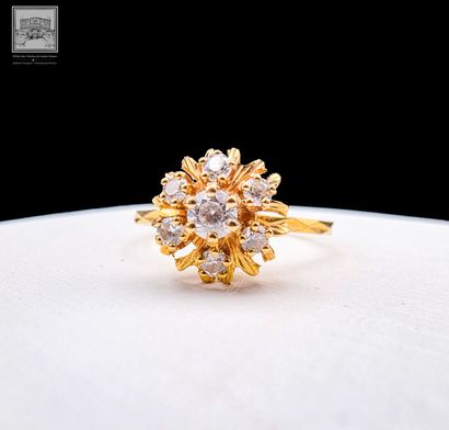 Bague en or jaune 18K 750°°°
Poinçon tête...
