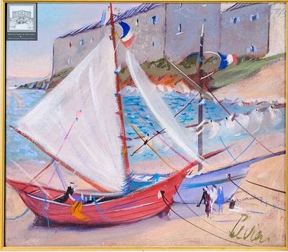 Charles LEVIER (1920-2003)
Les voiliers 
Huile...