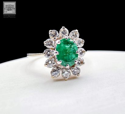 Bague Marguerite
Or gris et platine 750/°°°
Poinçon...