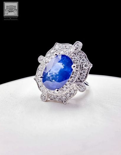 A lovely Art Deco-style ring in 750°/ (18K)...