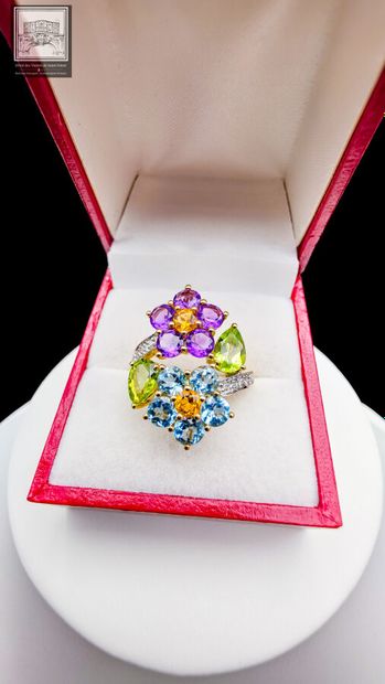 Tutti-Frutti Ring in 750°/ (18K) yellow gold...