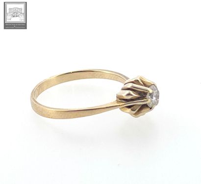 Bague solitaire
Or gris 18K 750/°°° 
Sertie...