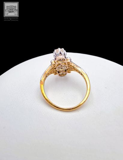Bague type belle époque
Or jaune et gris...